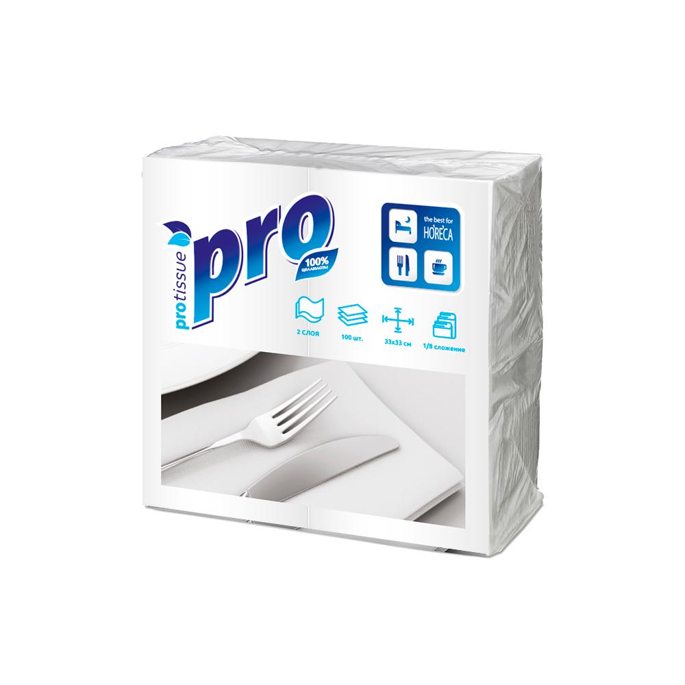 C233 Салфетки PROtissue 1/8 сложения, 33 х 33 см, 24 пачки по 100 листов
