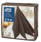 478727 Салфетки для декора стола Tork LinStyle Premium какао однослойные, 39 х 39 см, 50 листов