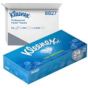 8827 Косметические салфетки для лица Kleenex двухслойные, 24 коробки по 100 листа
