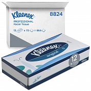 8824 Косметические салфетки Kleenex для лица трехслойные, 12 пачек по 72 листа